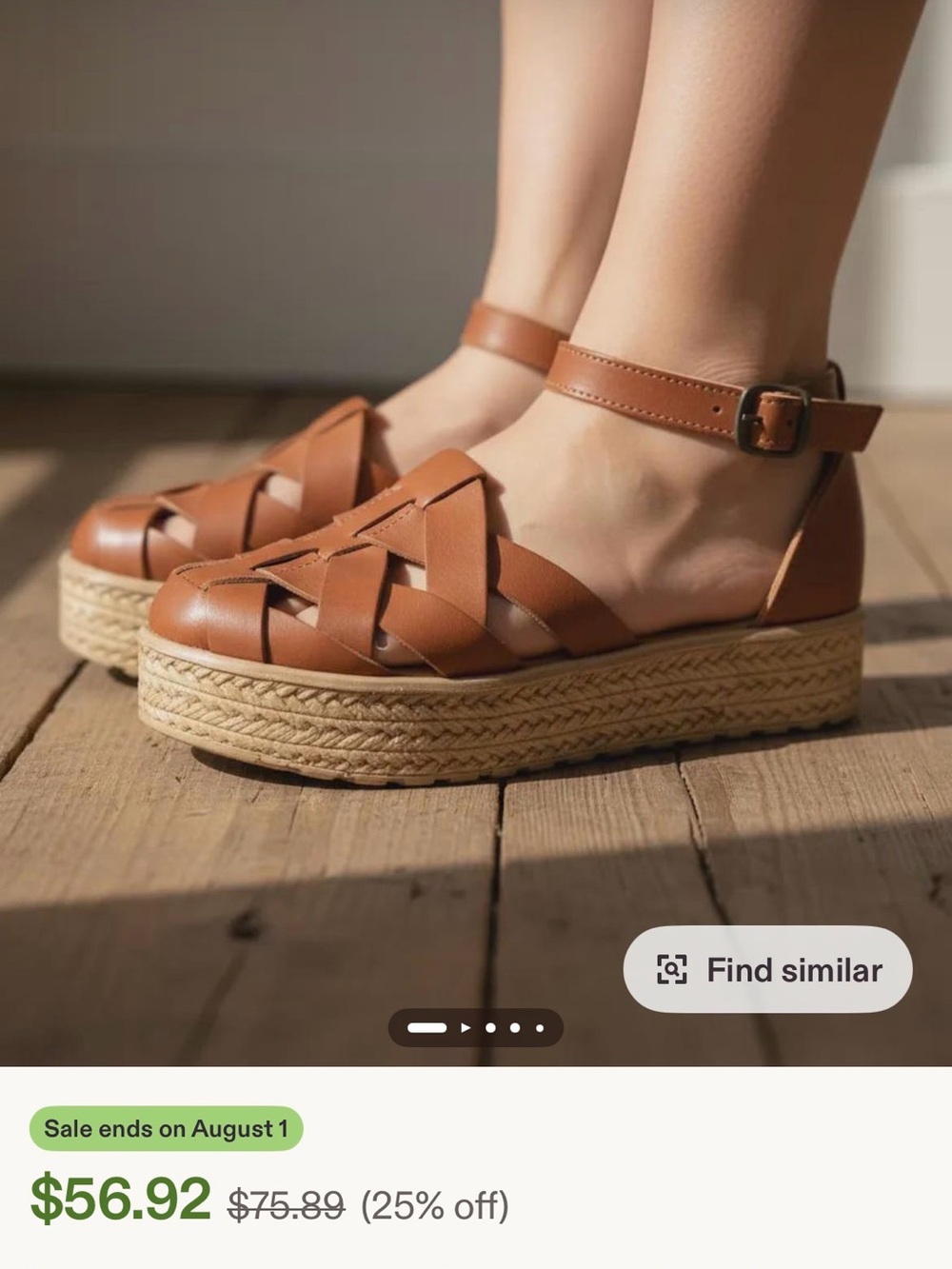 Macarena Tan Woven Leather Ankle-Strap Sandals